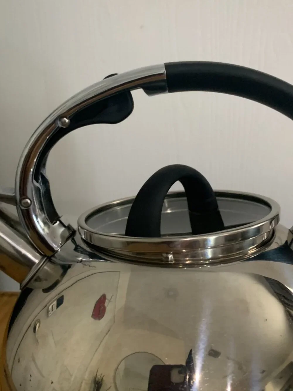 Brandani Kitchenware Stainless Steel Whistling Tea Kettle Stovetop Compatible
